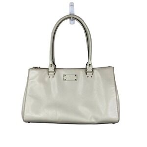 Kate Spade Ivory Leather Wellesley Quinn Tote Gold Tone Coastalcore Minimalist